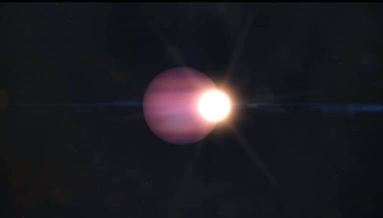 Hatalmas gázóriásra bukkantak, ami egy sokkal kisebb törpecsillag körül kering