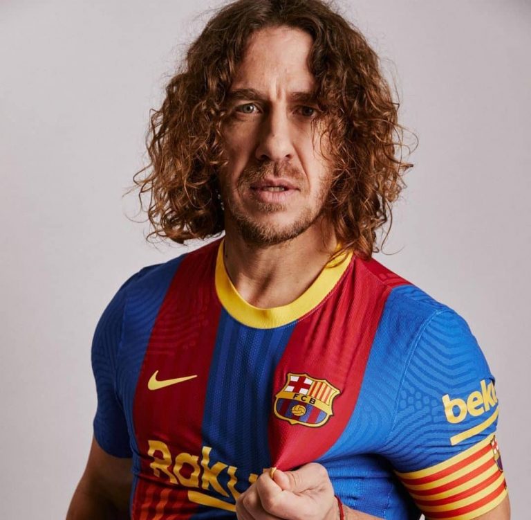 Puyol bemutatta a Barcelona különleges mezét az El Clasicóra