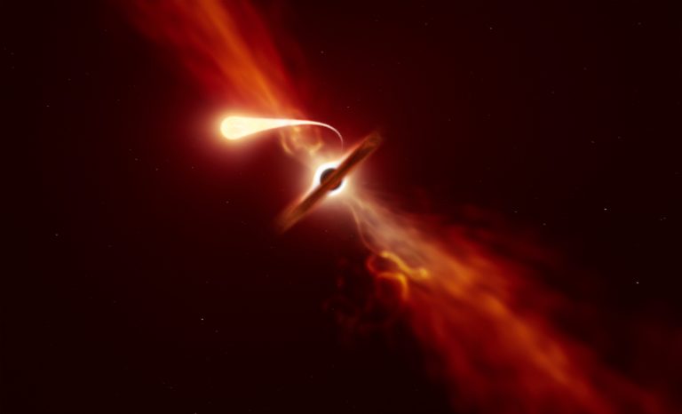 Spagettivé nyújtotta meg az egyik forró csillagot egy szupermasszív fekete lyuk