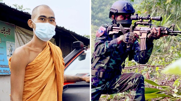 Egy buddhista szerzetes fegyvert ragadott a mianmari junta ellen