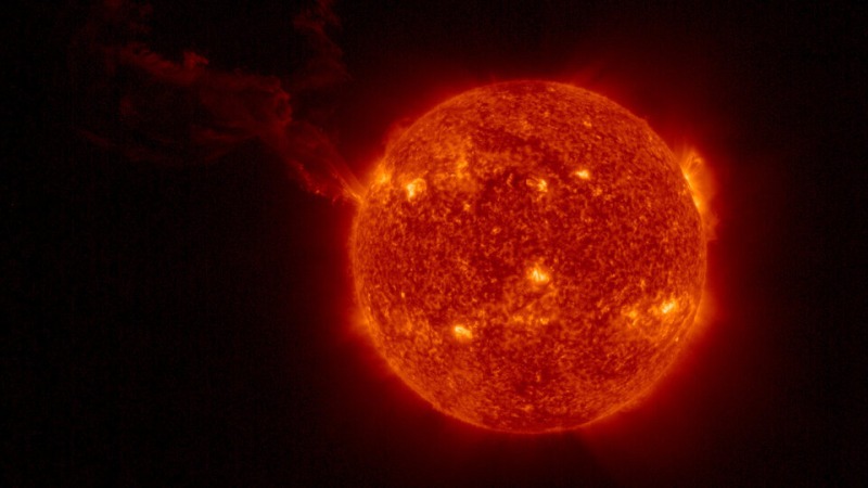 The biggest solar eruption in recent years has been recorded on video