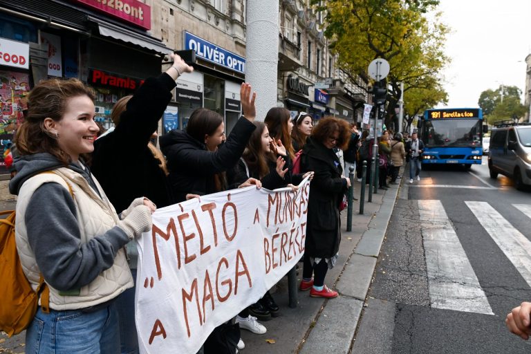 Helyszíni fotókon a budapesti élőlánc