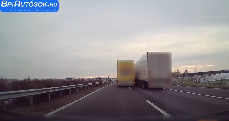 Megdöbbentő és életveszélyes kamioncsata az M5-ös autópályáról (videó)