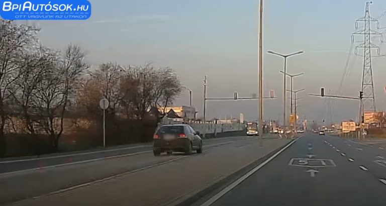 Dunaharasztinál száguldott az audis a buszsávban (videó)