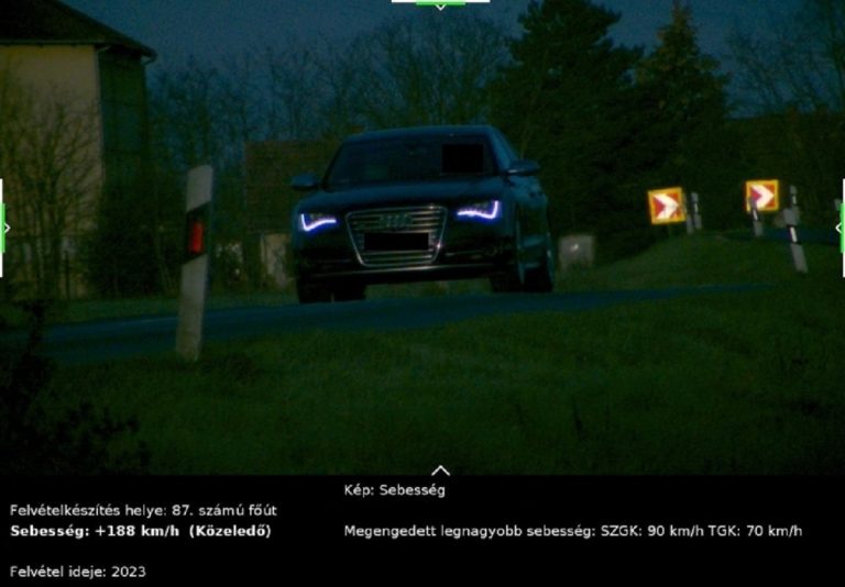 90 helyett közel 190 km/órával száguldott egy Audi, egy másik 182 km/órával ment