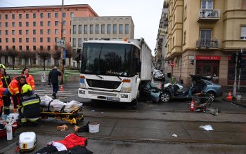 Videón a Krisztina körúton történt súlyos karambol helyszíne