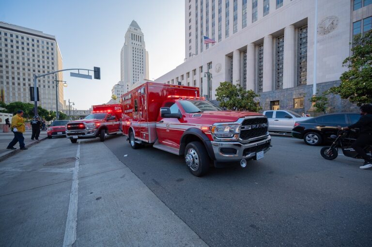 Videón, ahogyan a rendőrök egy lopott szirénázó mentőautót üldöztek este